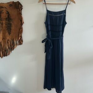Wildred Aritzia Dusty Dark Blue Midi Dress Small